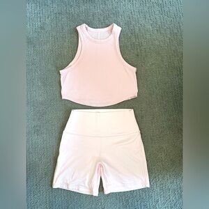 lululemon athletica Align High-Rise Shorts & Hold Tight Cropped/Ribbed Tank Top